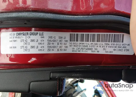 2015 Jeep Cherokee Trailhawk z USA, uszkodzony, nr VIN 1C4PJMBS7FW588065